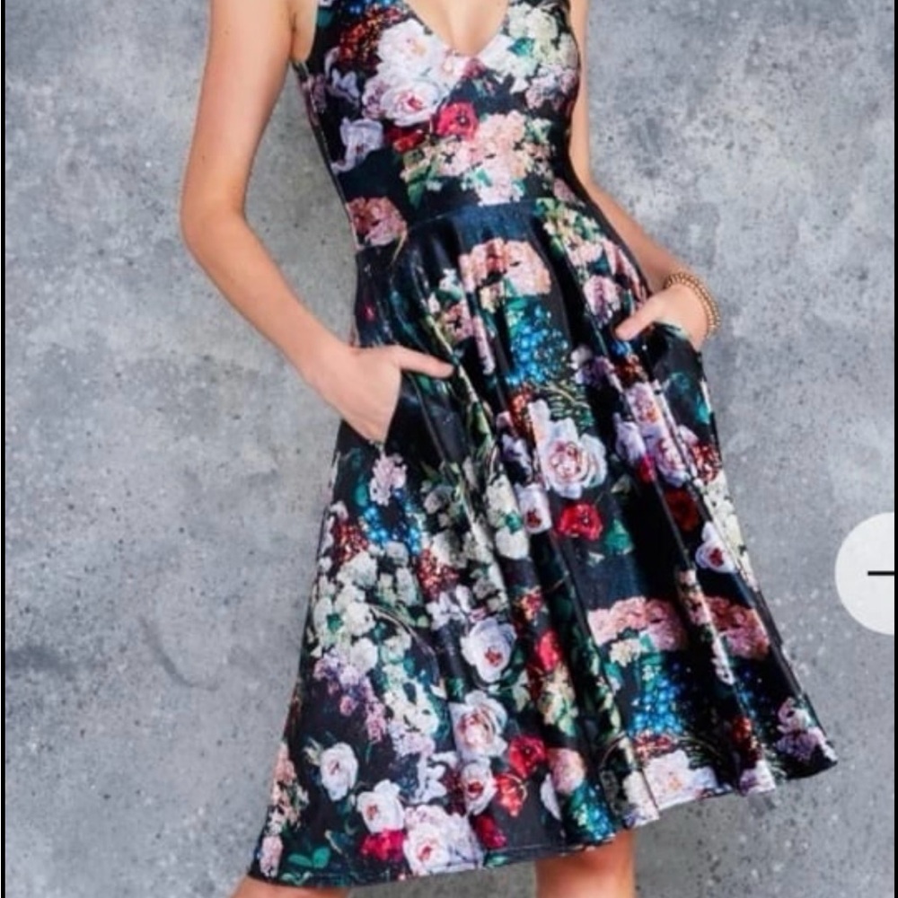 Blackmilk Multicolor Floral Midi Dress